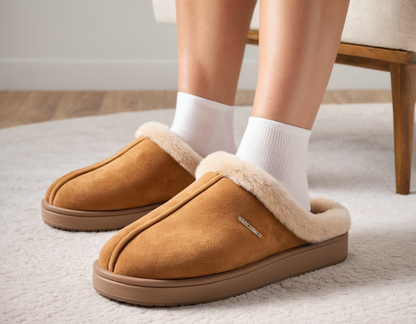 Shearling-Lined House Slippers